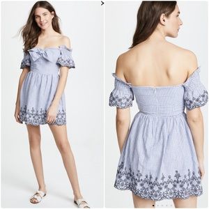 J.O.A Off The Shoulder Embroidered Dress